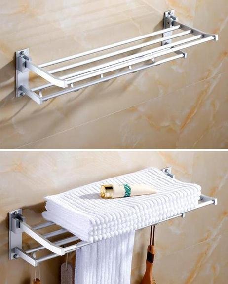 Buy Aluminum Folding Double Bar Wall-Mounted Bathroom Rack - Best Price ...