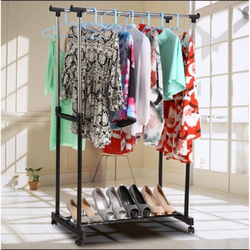 stainless-steel-double-pole-cloth-hanging-rack-with-shoe-stand-l