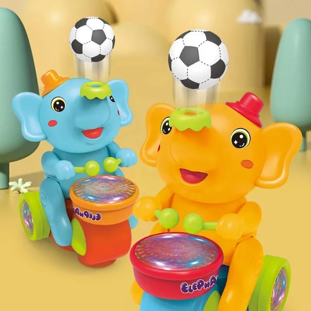 Buy Elephant Musician Toy for with Music and Flashing Light Walking ...