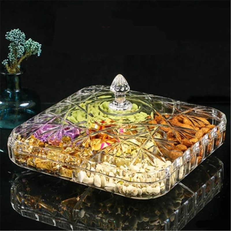 Transparent-nut-serving-platter